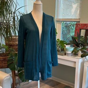 Teal Open-Front Cardigan